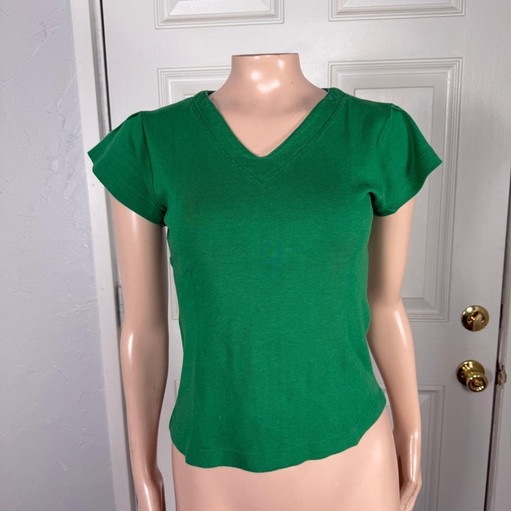 Vintage 80s 90s Baby Tee Top Shirt Small cotton Single Stitch V neck Casual X3-9